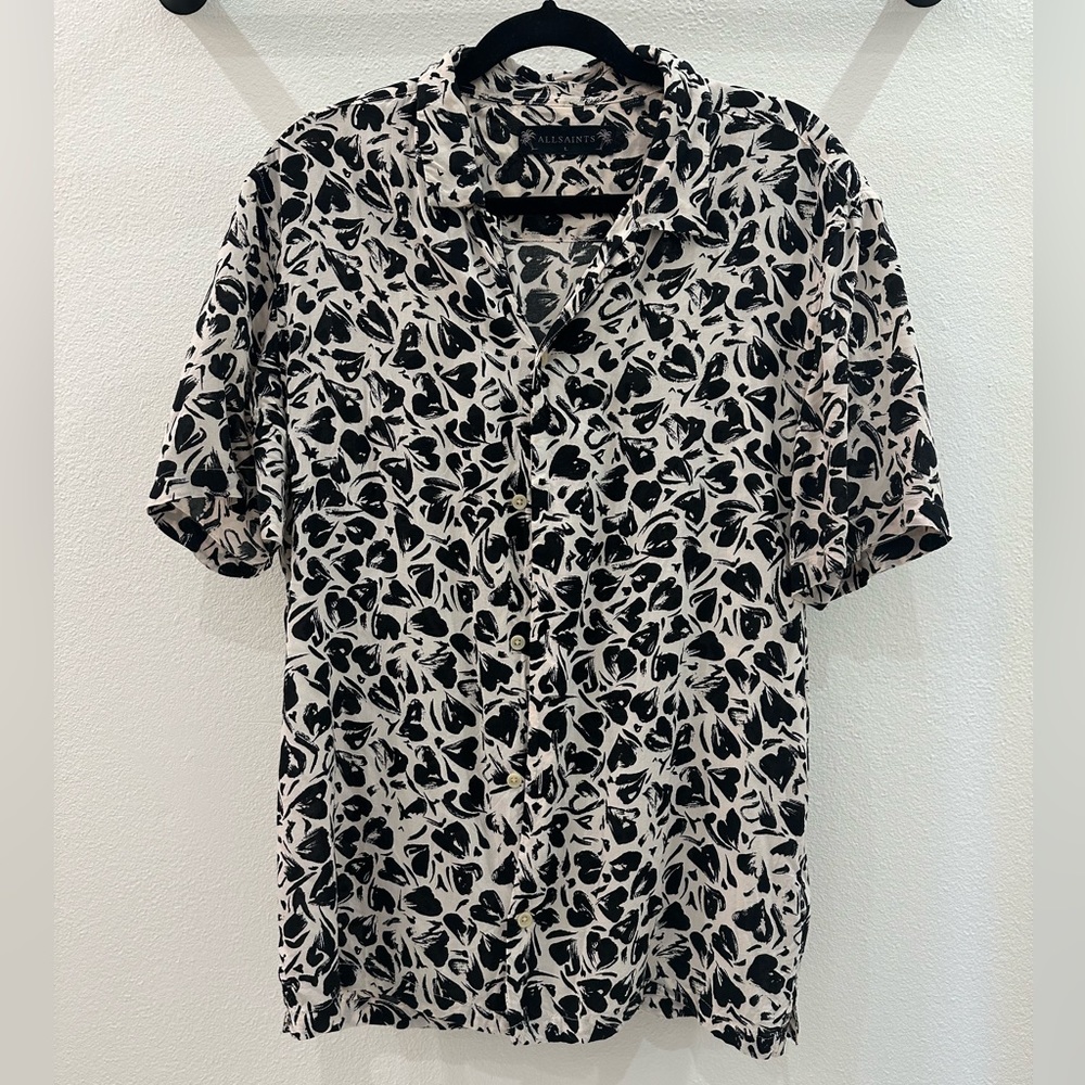 AllSaints Heartbreak Pattern Resort Shirt